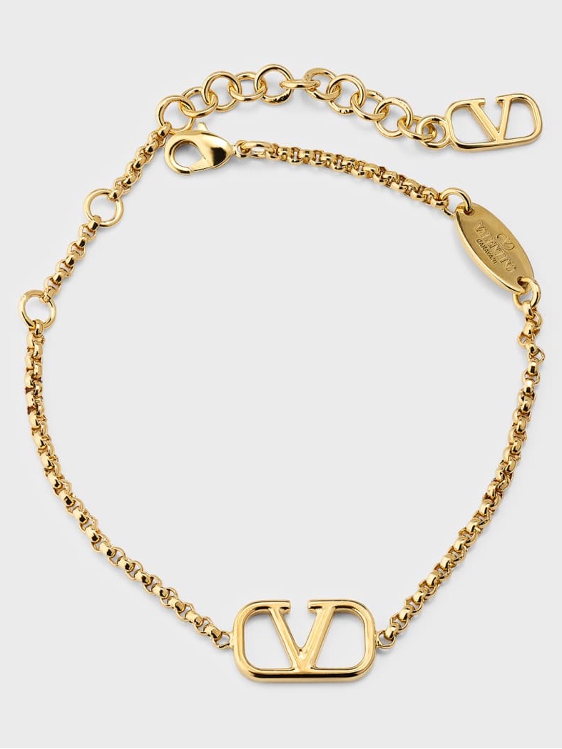Valentino Gold Vlogo Chain Bracelet